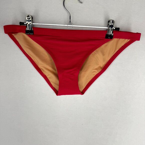 Other - J.Crew Ribbed Bikini Bottoms Bright Pink Ladies Size M NEW BH485 WHI‎